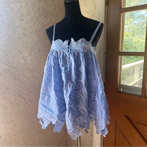 Victoria's Secret Blue Lace Trim Blouse - Picture 5 of 12